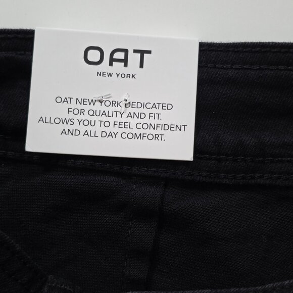 Oat New York Jean Women 18W Black Wide Leg High Rise Raw Hem Stretch GrungeGoth - Picture 11 of 16